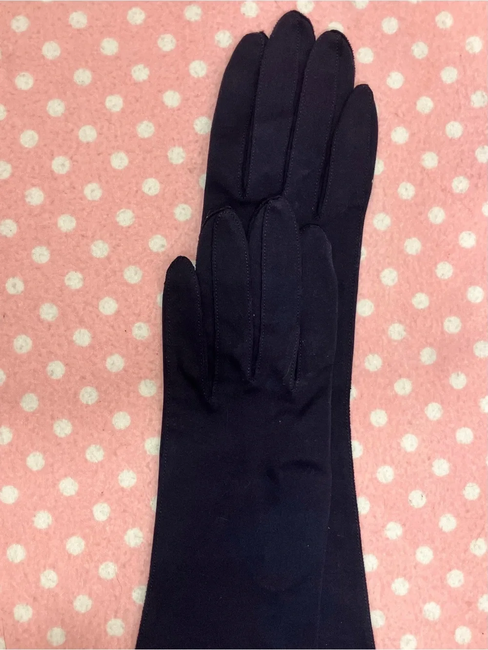 Vintage “Saks Fifth Avenue” Deep Blue Cotton Gloves 7